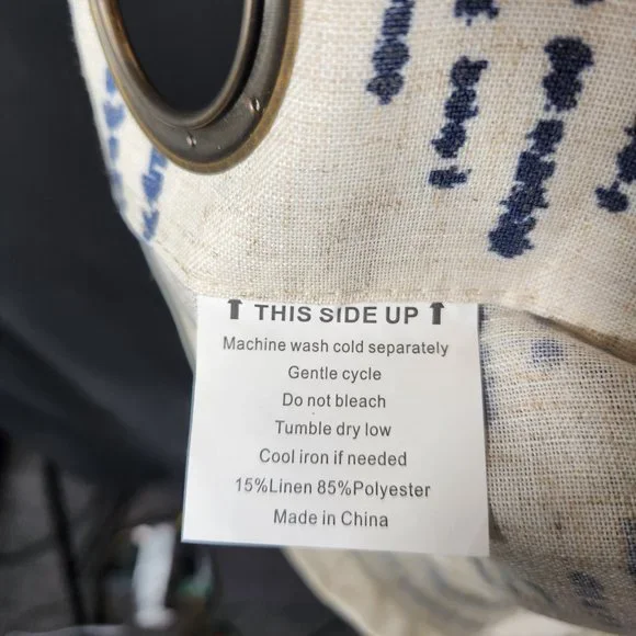 NWOT Boho Casual Linen Blend Grommet Top Curtain Panel Pair, 52x84 (001) - Picture 5 of 5